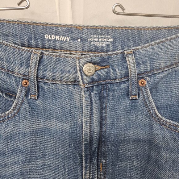 Old Navy Hi Rise Wide Leg Cargo Pants Weathered Rustic 4 - Picture 4 of 12